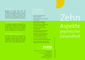 Checkliste 10 Aspekte psychischer Gesundheit